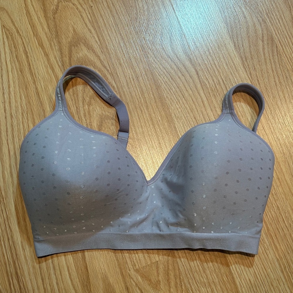 Bali Comfort Revolution Wirefree Bra 3463 Lavender Polka Dot 36DD Purple